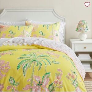 Lilly Pulitzer Yellow and Pink Duvet Cover Set